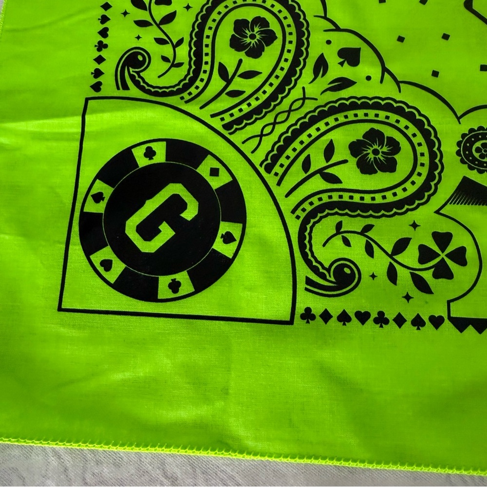 Austin Gamblers Texas Profesional Bull Riding Team Neon Green Bandana Gear - Picture 4 of 11